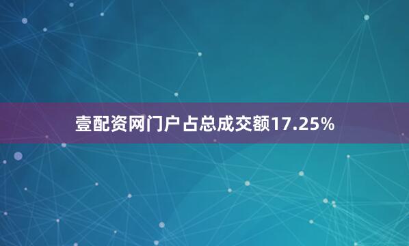 壹配资网门户占总成交额17.25%