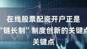 在线股票配资开户正是“链长制”制度创新的关键点